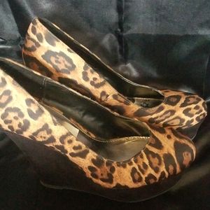 Brash Leopard Wedges